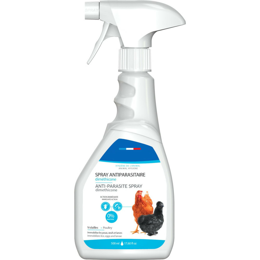 Spray antiparasitaire diméthicone 500 ml pour volailles
