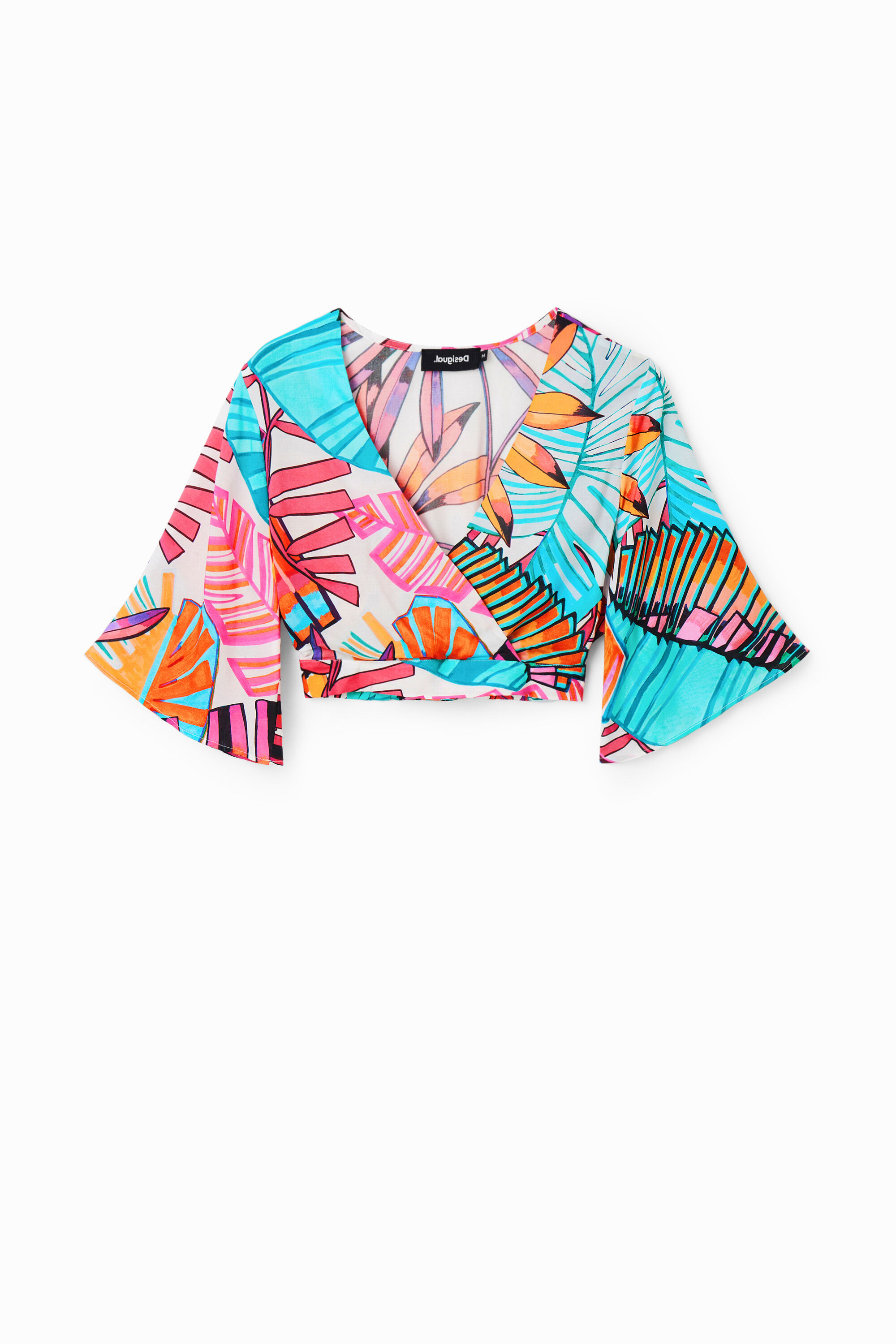 Crop top croisé tropical