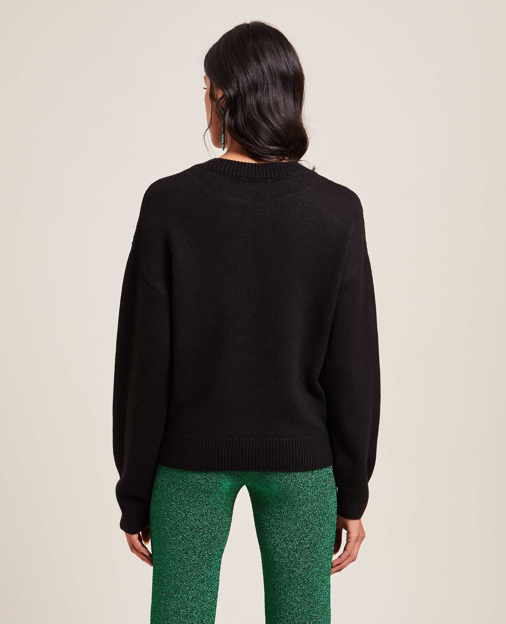 Pull de Noël sequins et lurex - Noir