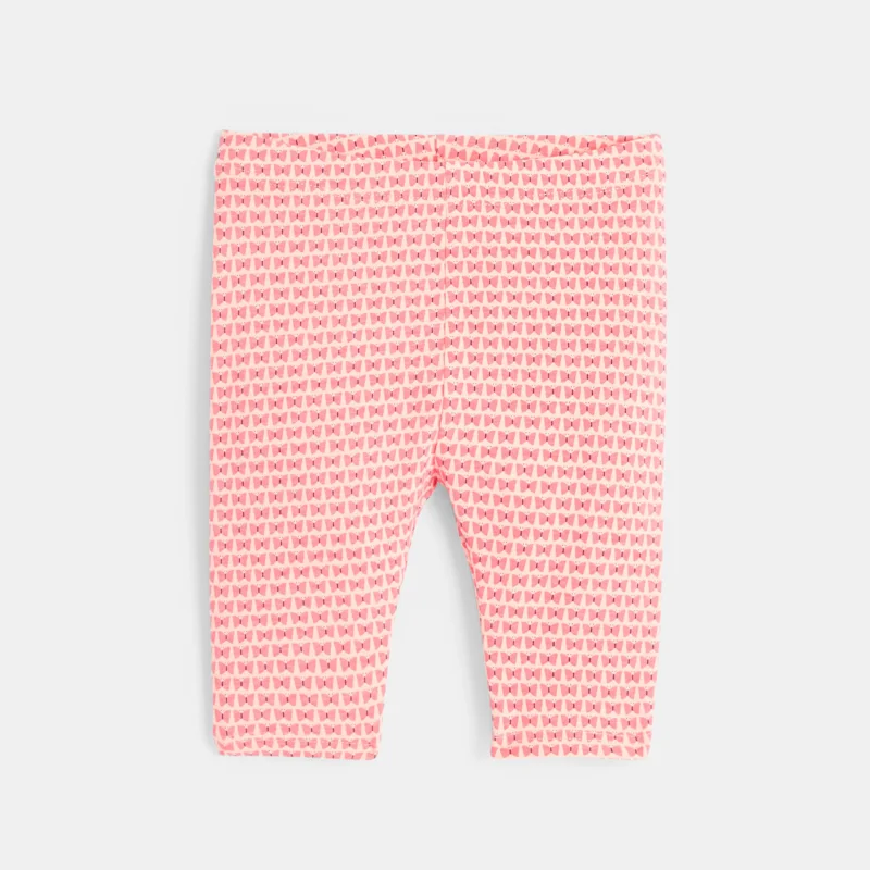 Legging impression papillon orange bébé fille Rose