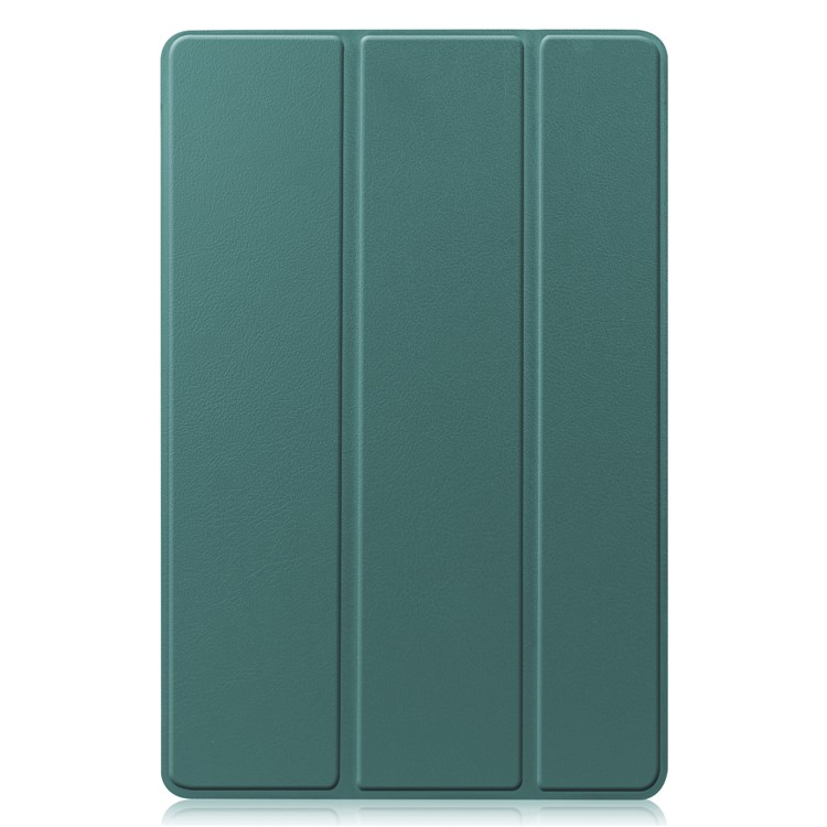 Samsung Galaxy Tab S10 FE / Tab S9 FE Flipcase Hülle Ledertasche mit Aufstellfunktion Litchi Look   S-Pen Halterung - Dunkelgrün