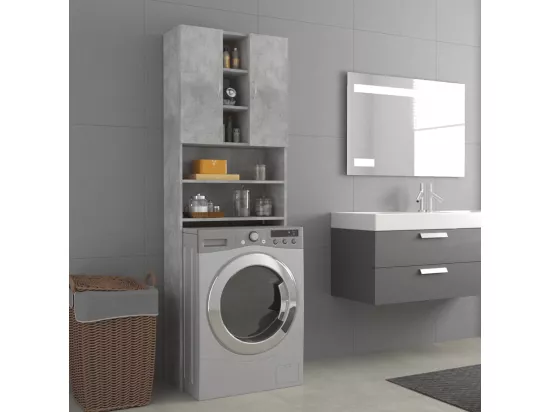 Meuble pour machine à laver Gris béton 64x25,5x190 cm