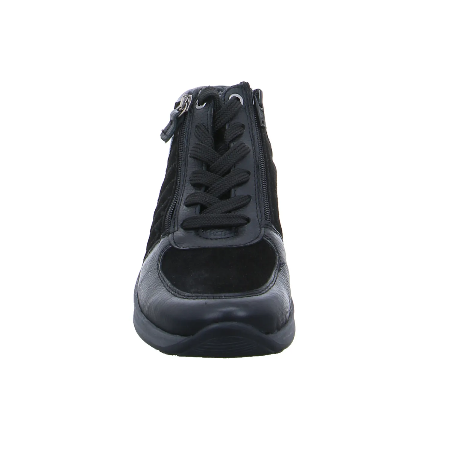 VAN DER LAAN Comfort-Mid Cut Sneaker Schwarz Leder  mit 2RV