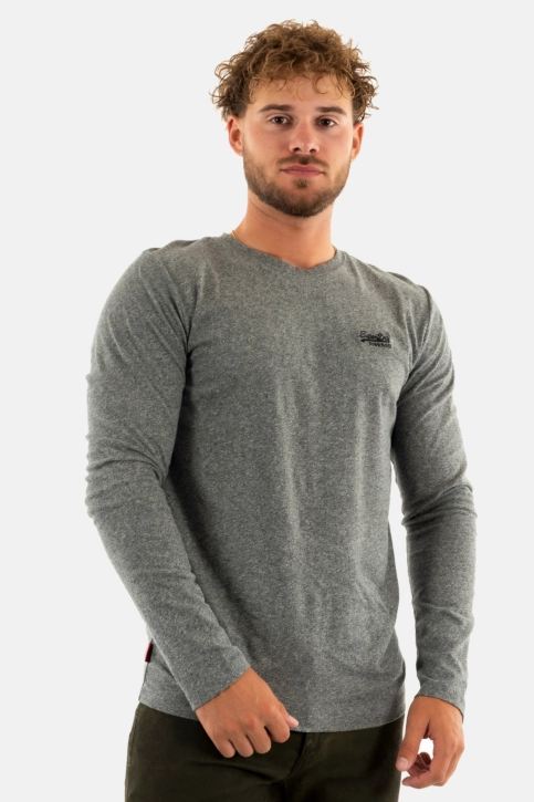 Tee shirt manches longues superdry essential logo c6o volcanic black grit