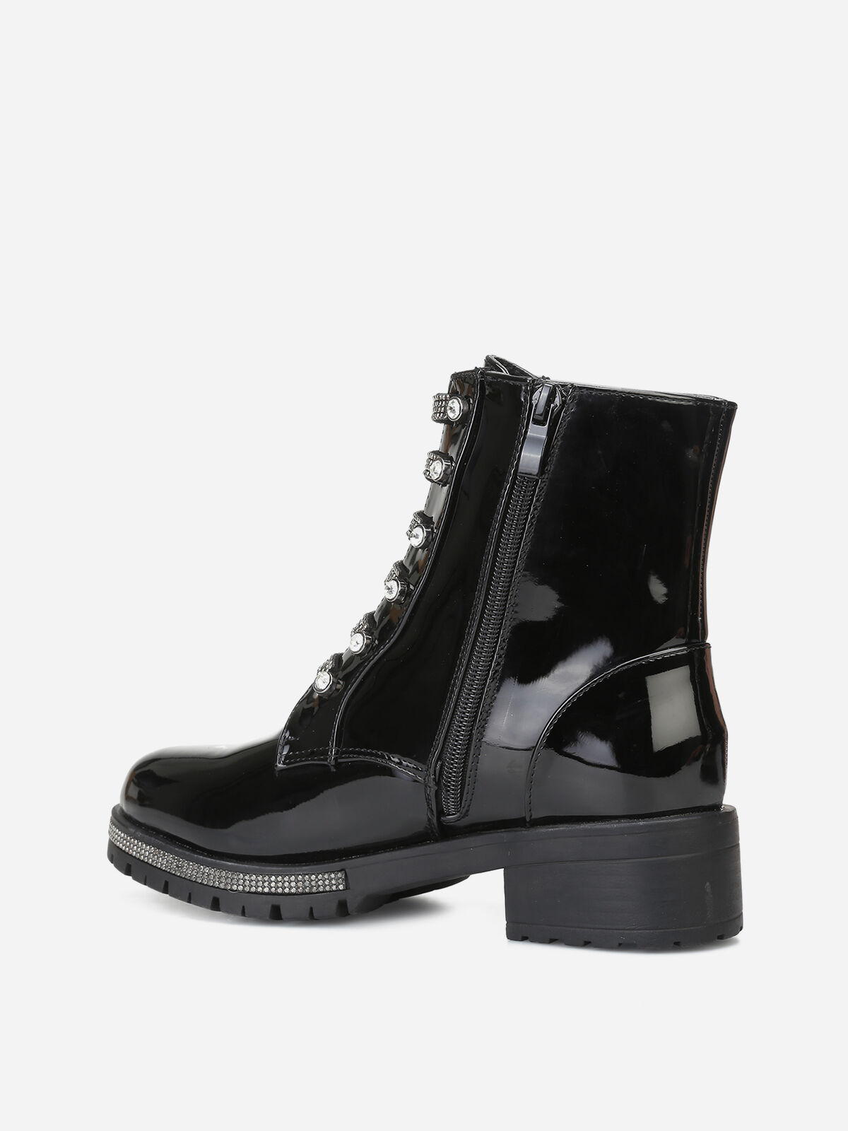 Rangers vernies à strass- Noir