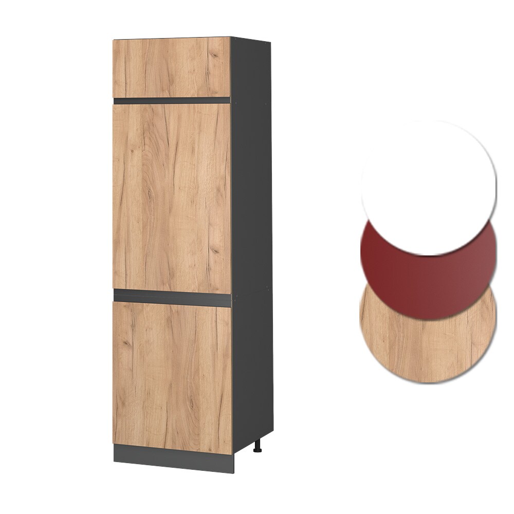 Vicco Kühlumbauschrank Küchenschrank Küchenmöbel R-Line J-Shape Anthrazit Eiche 60 cm modern
