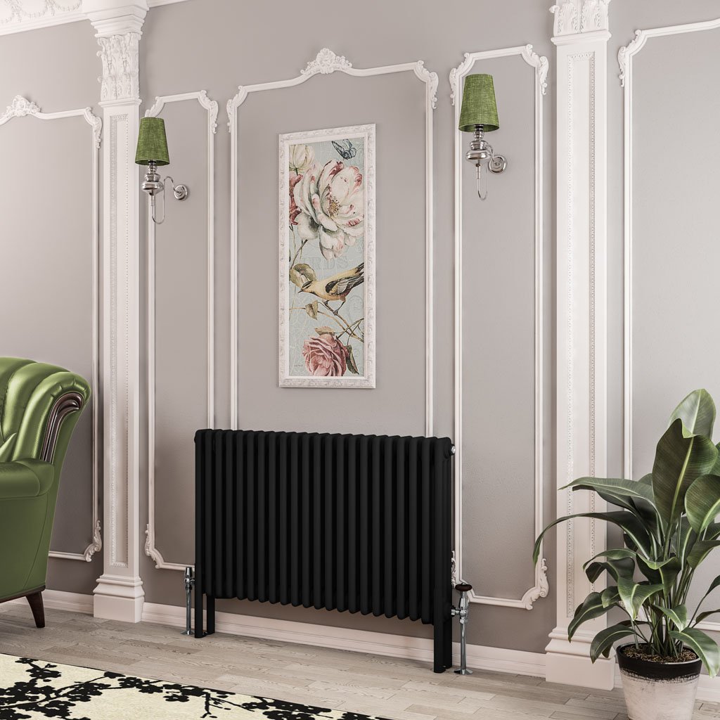 Eastbrook Imperia 3 koloms radiator 100x60cm 2079W zwart mat