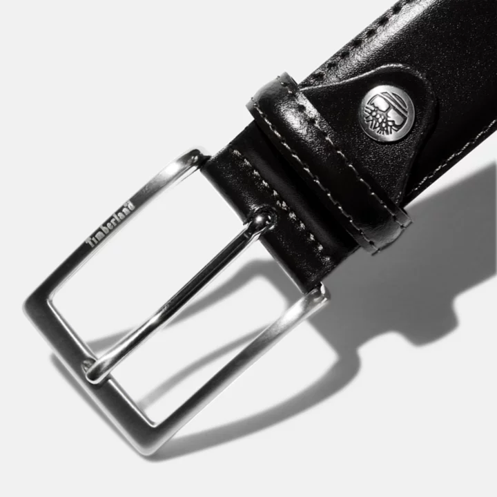 Ceinture en cuir classique pour homme en noir