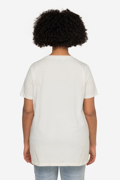 T-Shirt, oversized, Löwen-Motiv, Rundhals, Halbarm