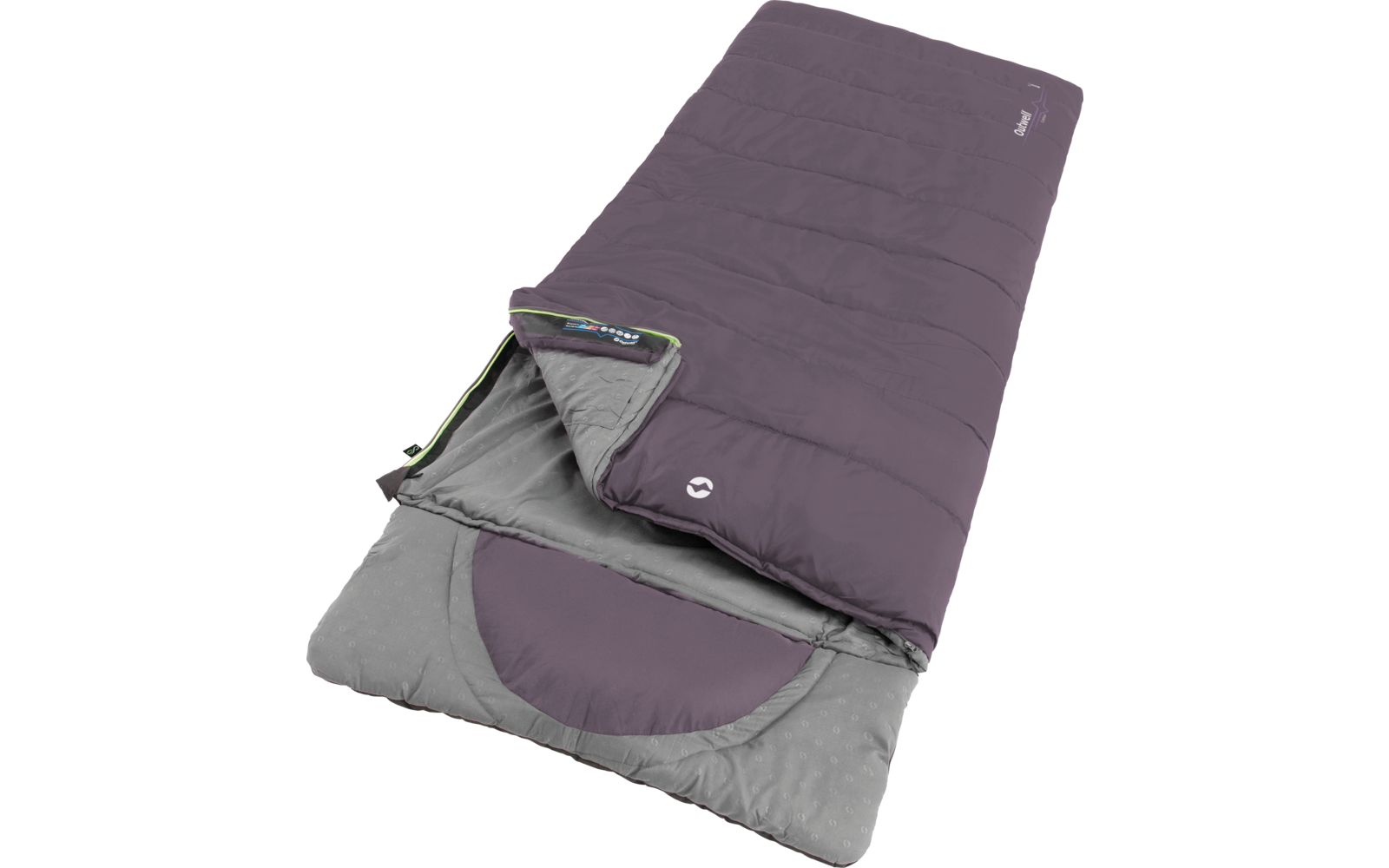 Outwell DS Contour Schlafsack 220 cm Dark Purple Reißverschluss links