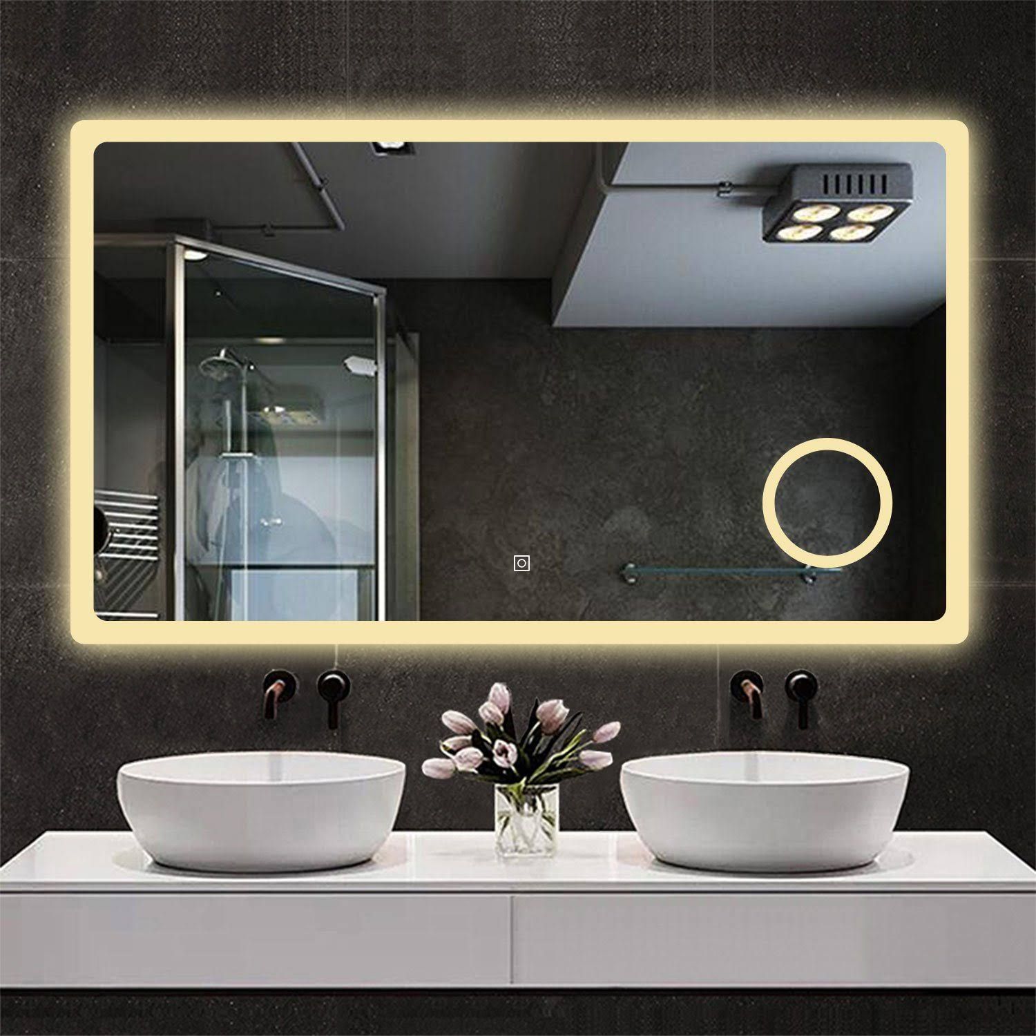 duschspa Badspiegel Wandspiegel Badezimmerspiegel mit LED Beleuchtung