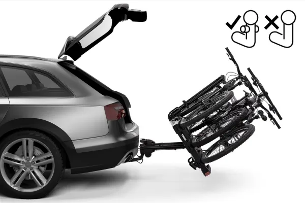 Thule EasyFold XT F, Cykelholder, Tilkoblingsanordning til bag på bilen, Aluminium, Aluminium