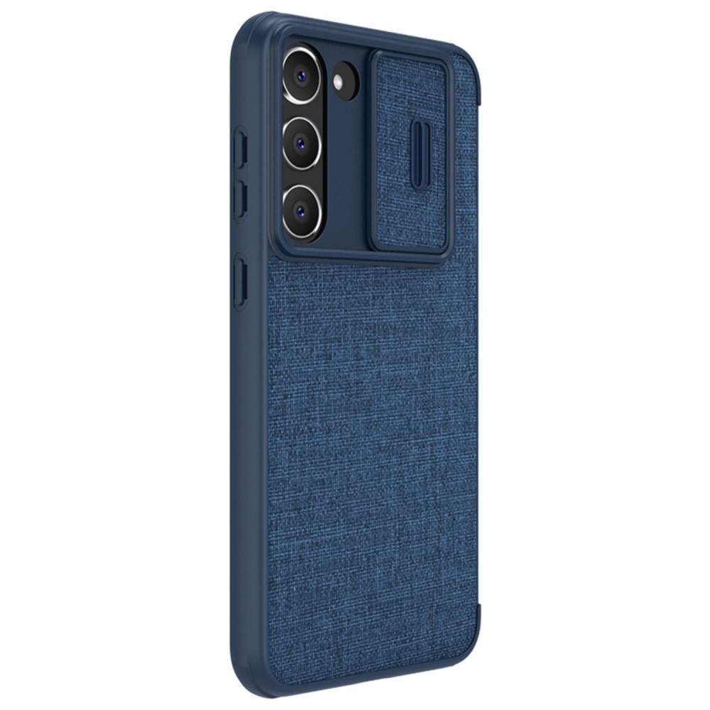 Samsung Galaxy S23 5G Leder Tasche Cam-Slider Kameraschutz - Blau