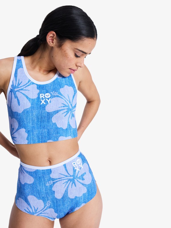 1mm Rise Natural Short en néoprène réversible Bleu Femme