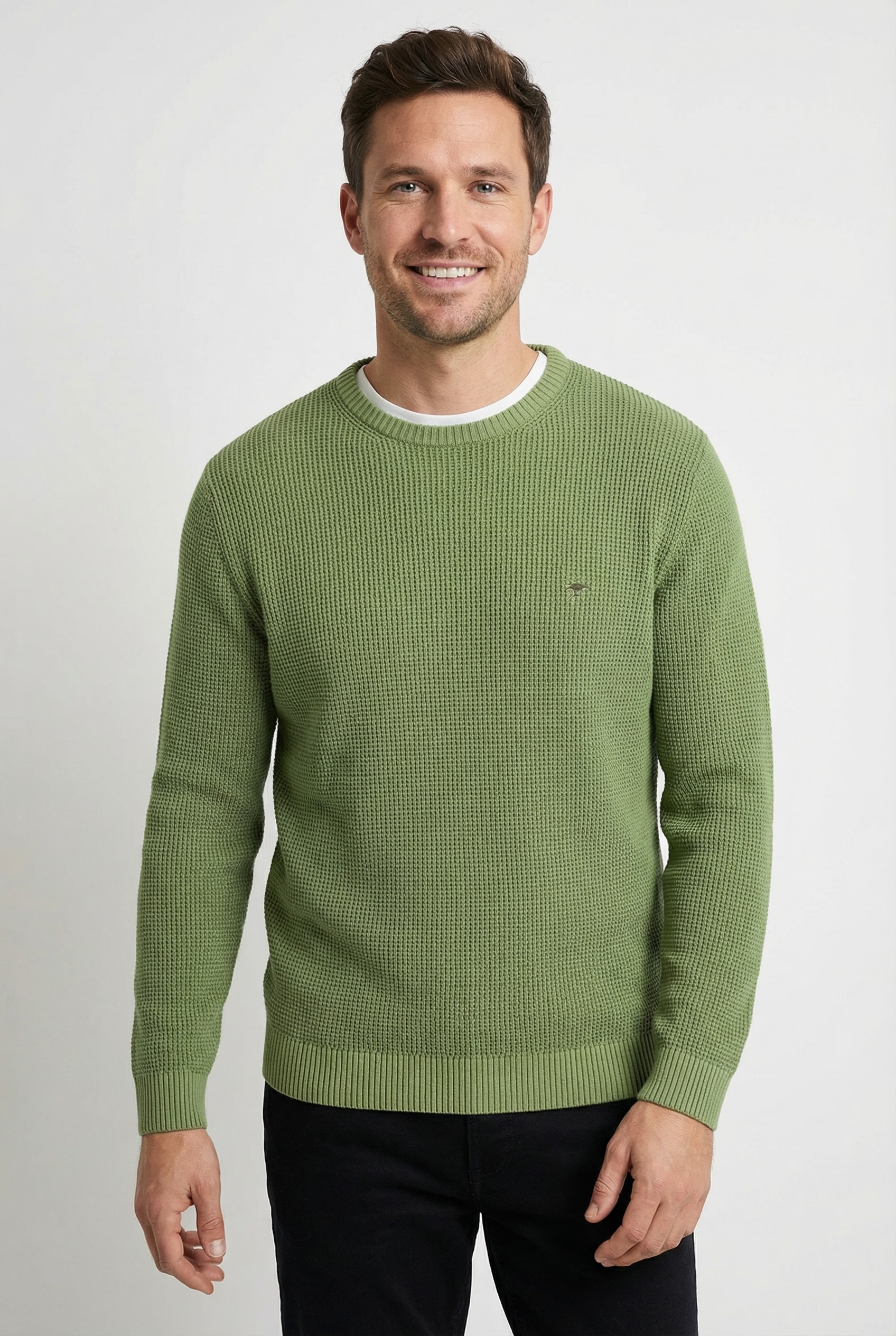 FYNCH-HATTON Strickpullover aus Baumwolle, normale Passform, hüftbedeckende Länge