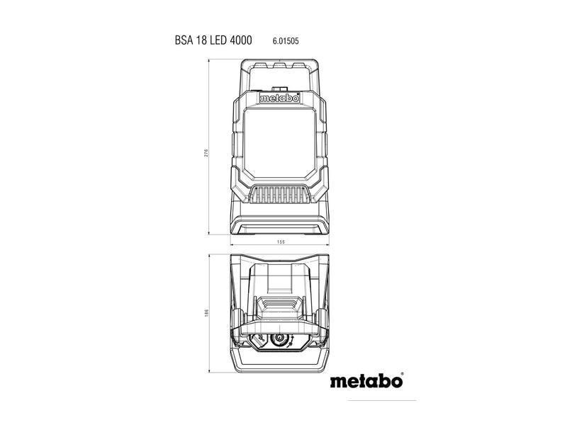 Metabo Akku-Lampe BSA 18 LED 4000 Solo, im Karton Akku-Baustrahler