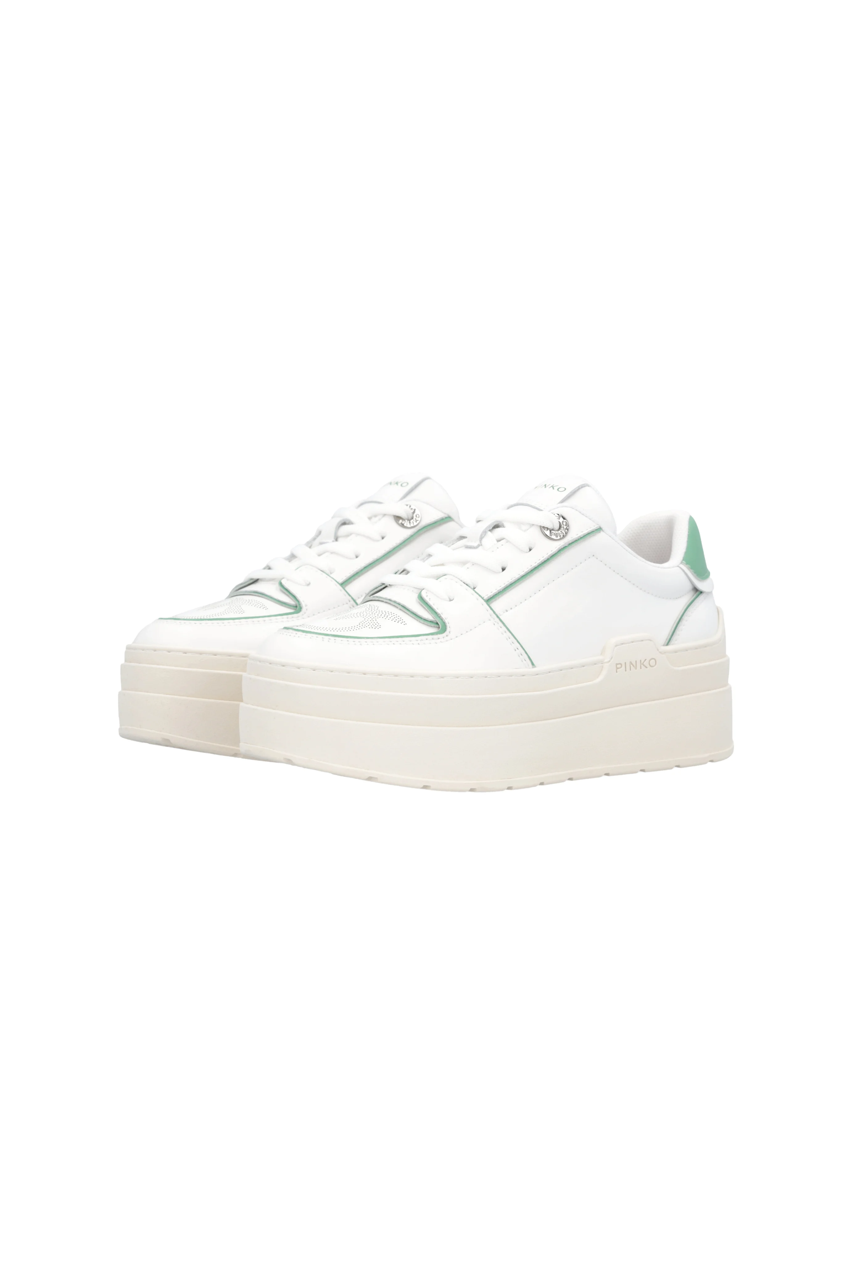 Sneakers bicolores à plateforme | Vert