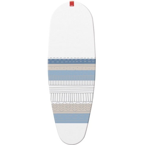 Housse table à repasser Premium clip 130 x 47 cm - blanc, gris et bleu