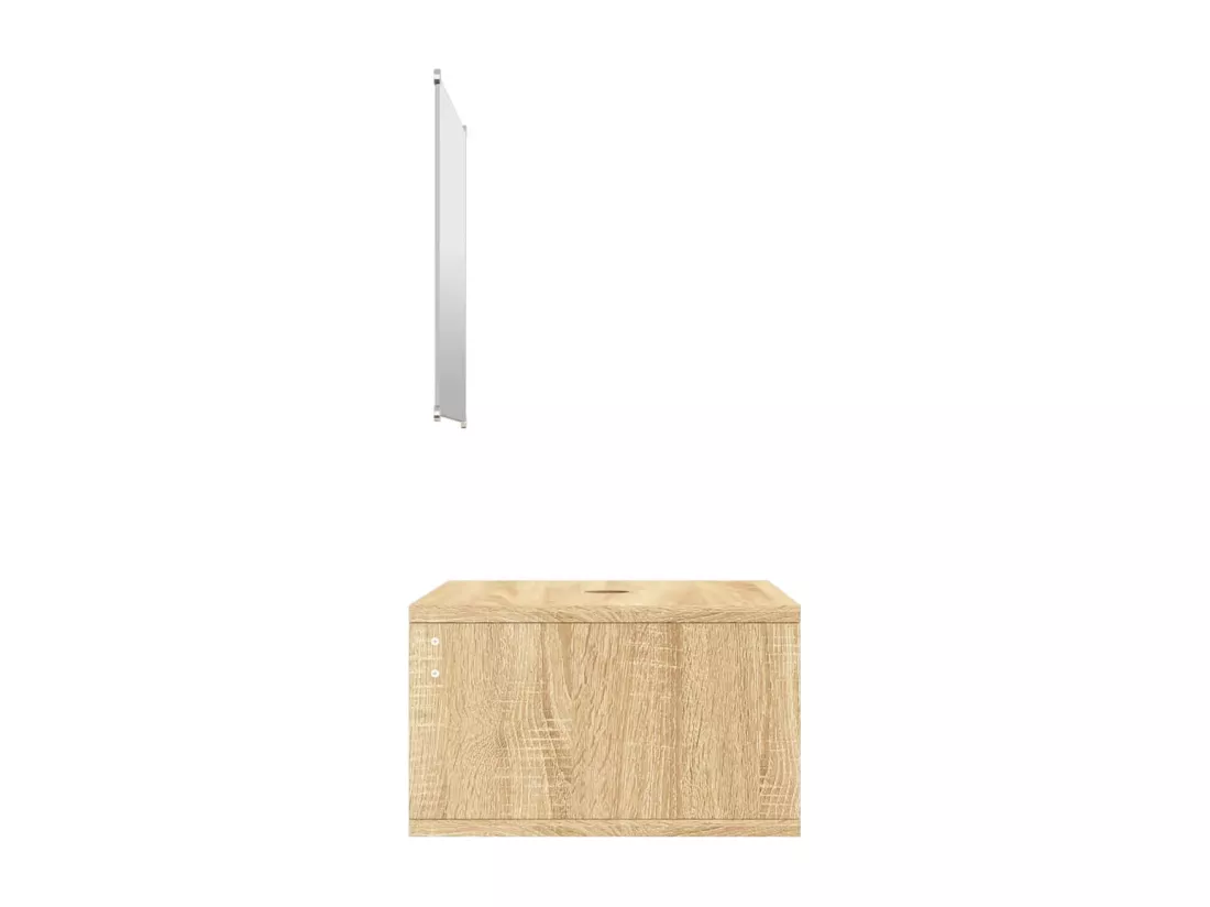 Ensemble de meubles salle de bain 2 pcs chêne bois d'ingénierie