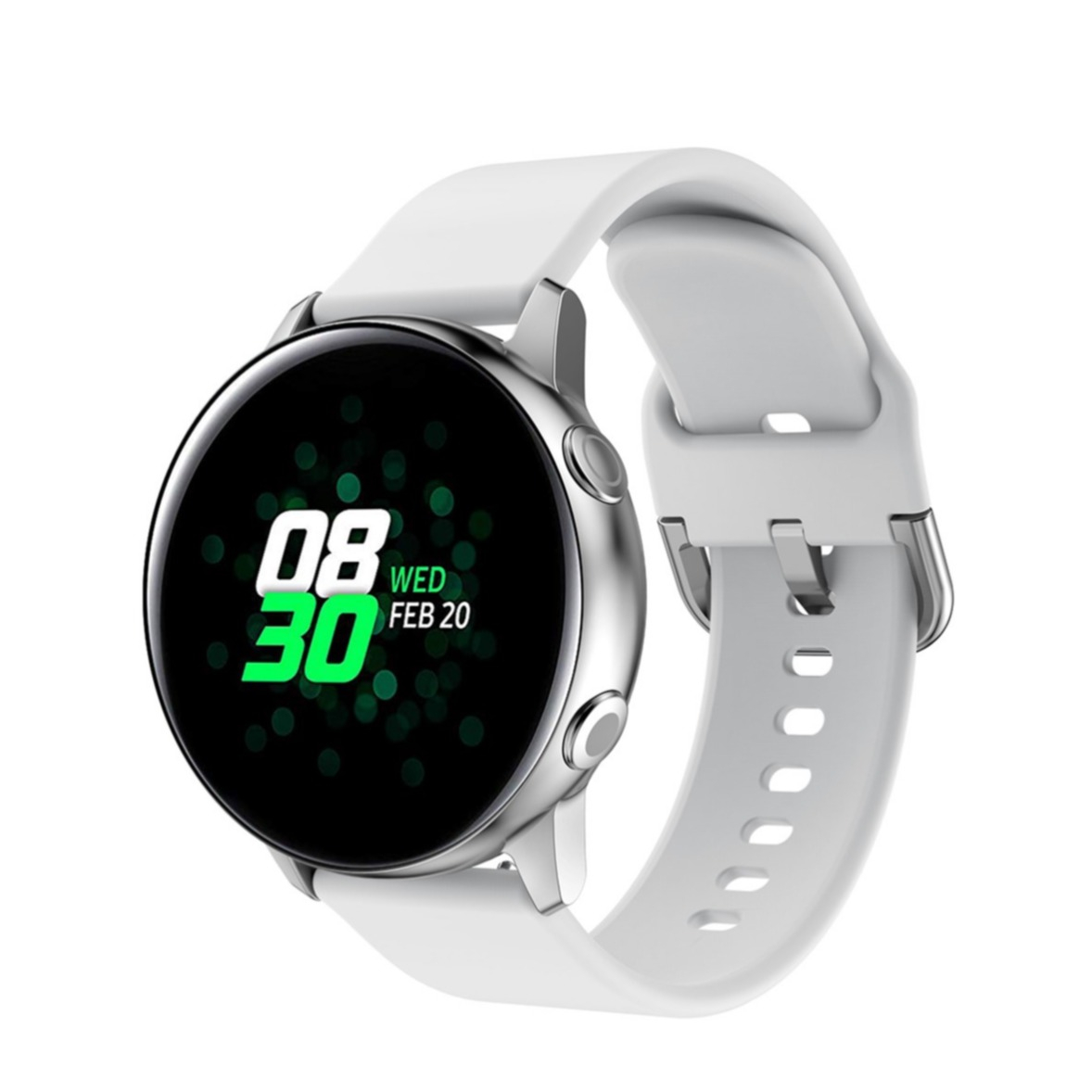 Samsung Galaxy Watch 4 (40mm) Silikon Sport Armband mit Dornschliesse (Gelenkumfang: 155-195mm) - Weiss