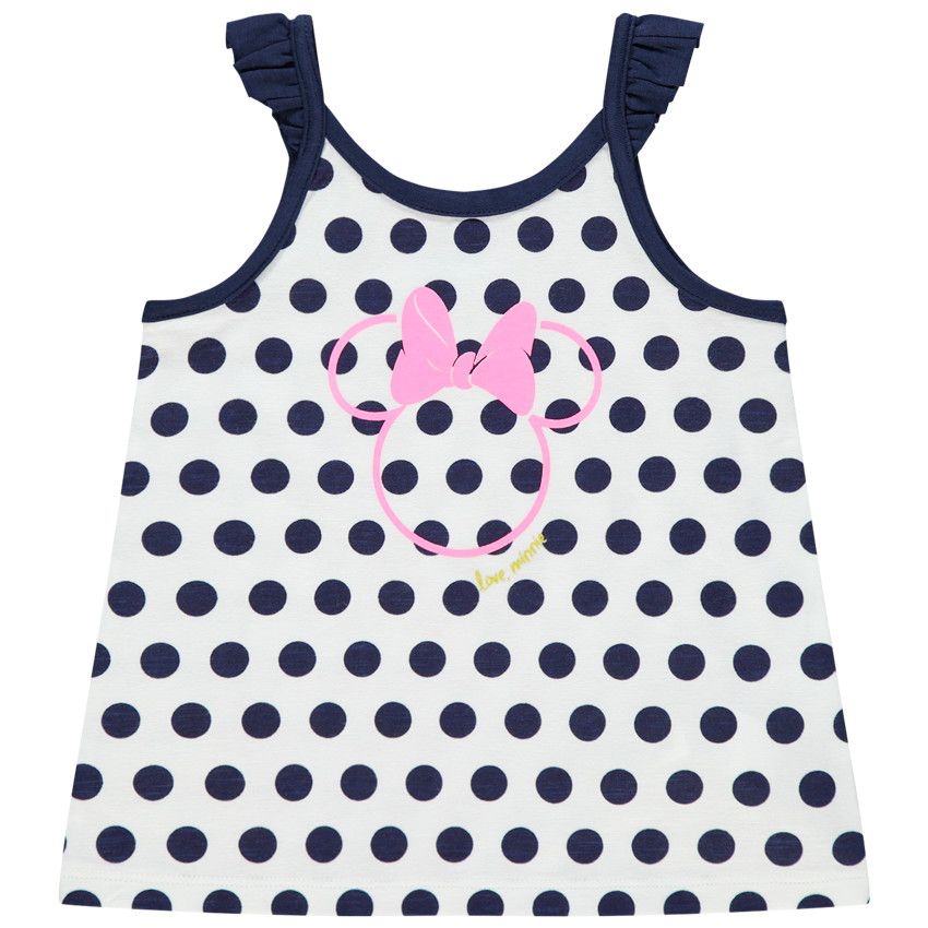 Débardeur à pois print Minnie Disney - Blanc