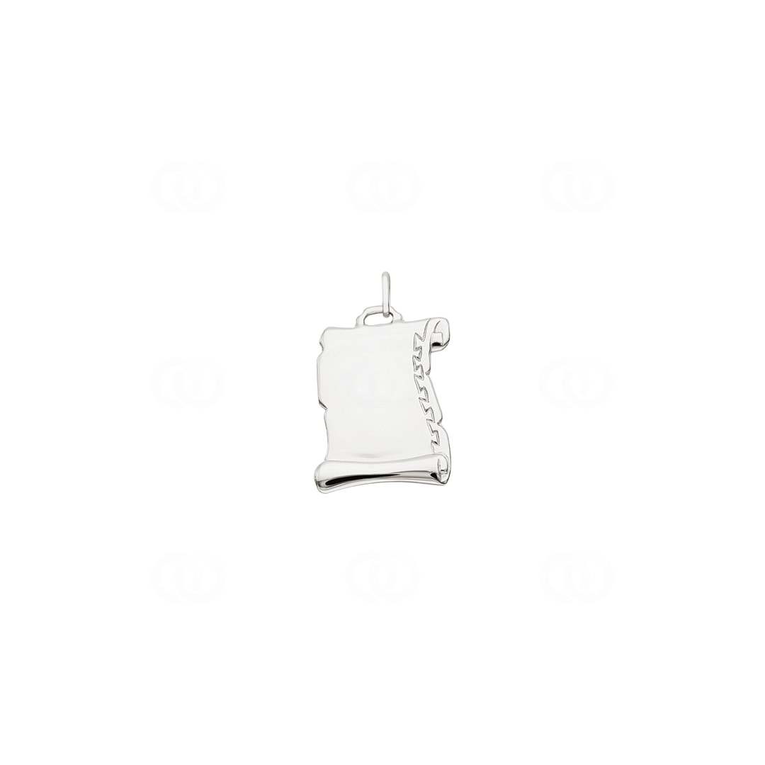 Plakette 925 Silber rhodiniert Schriftrolle 20x25mm