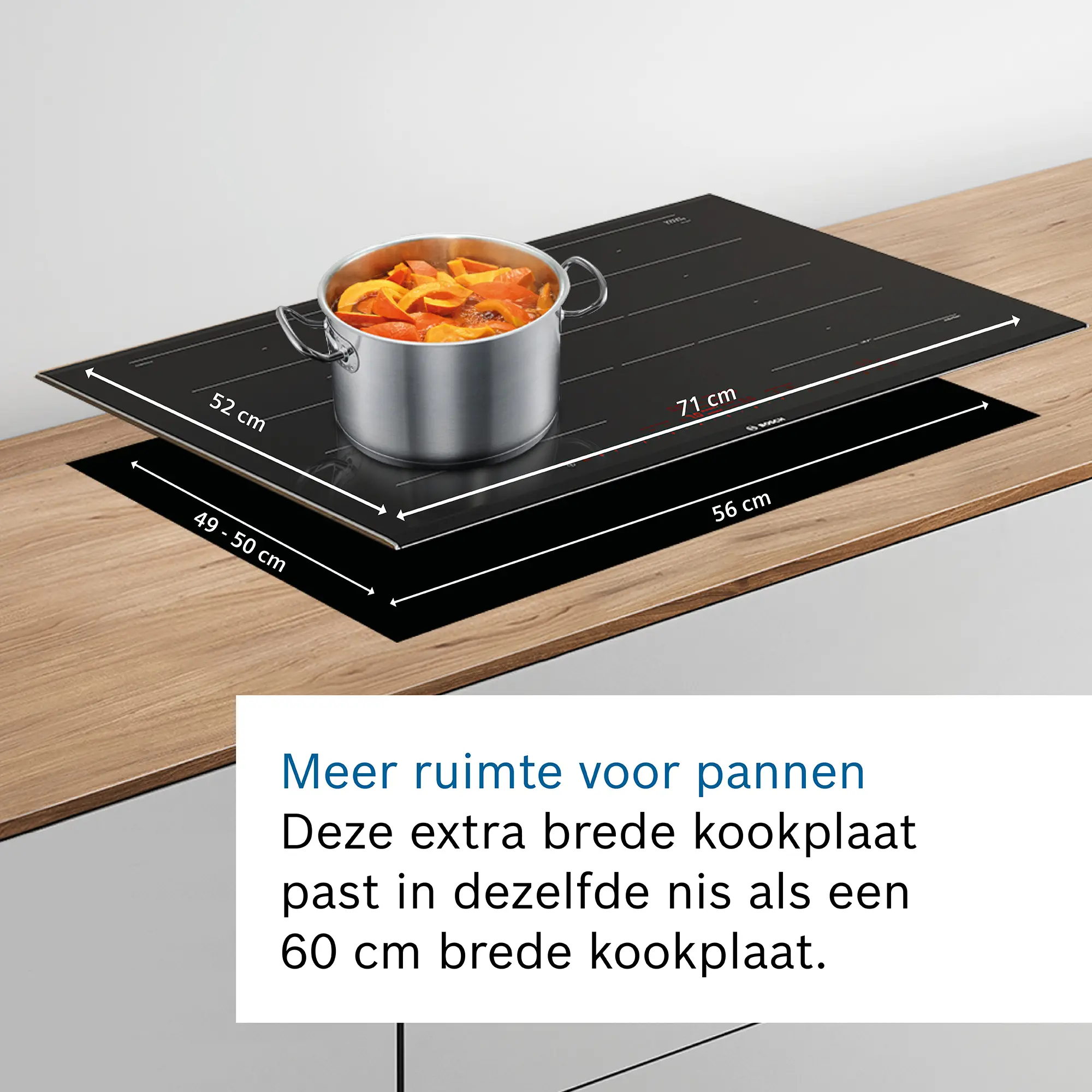 Serie 6 Inductiekookplaat 70 cm opbouwmontage zonder rand