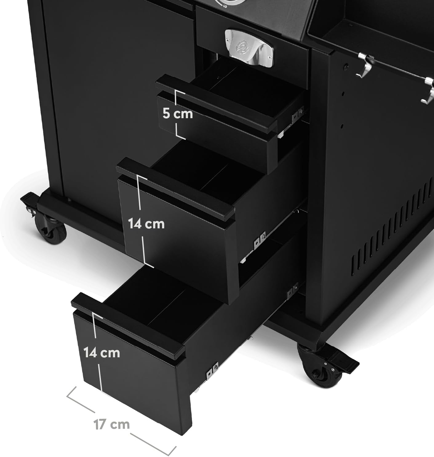 BURNHARD® 3-Brenner Gasgrill Edelstahl inkl. Heckbrenner, mit Edelstahl-Grillrost, inkl. stabiler Abdeckhaube, Seitenkochfeld mit Infrarot Keramikbrenner, Schwarz - EARL