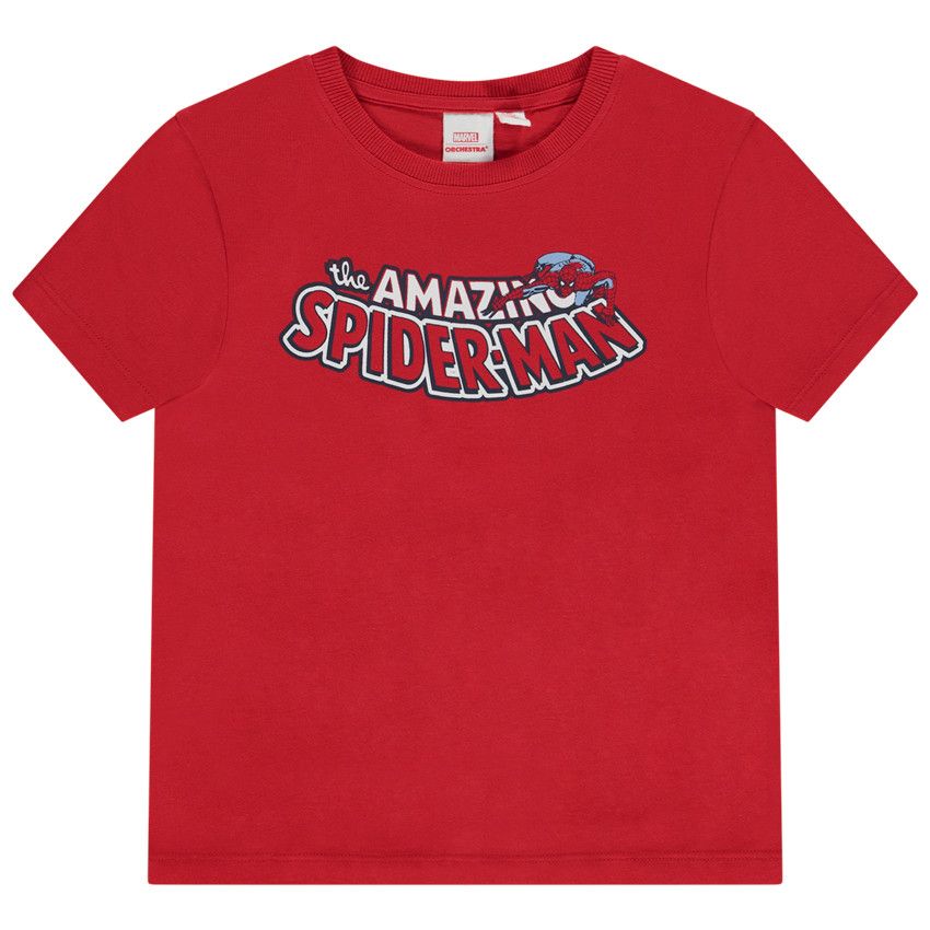 T-shirt manches courtes prints Spider-Man Marvel pour garçon - Rouge