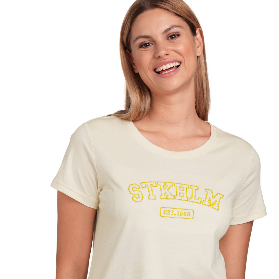 Jonas Nielsen Damen T-Shirt aus Bio-Baumwolle beige