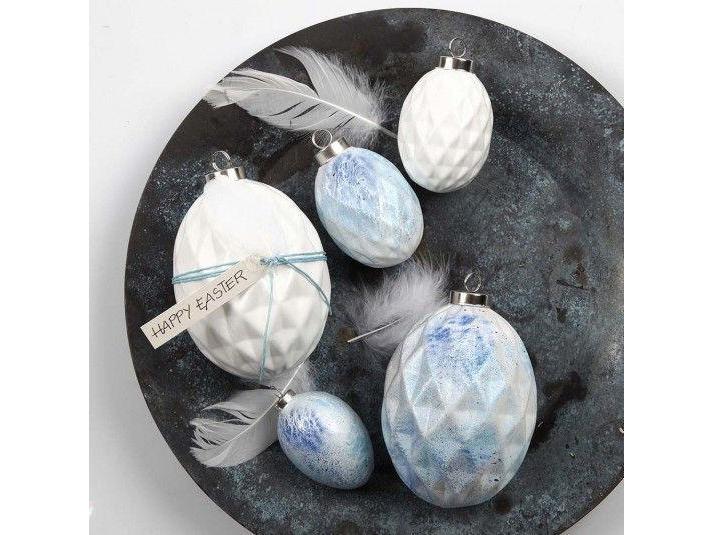 Creativ Company Eier aus Terracotta, Weiss Eier zum Basteln