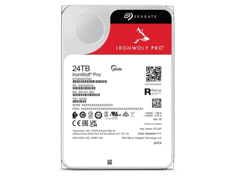 Seagate IronWolf Pro ST24000NT002 - Harddisk - 24 TB - intern - 3.5