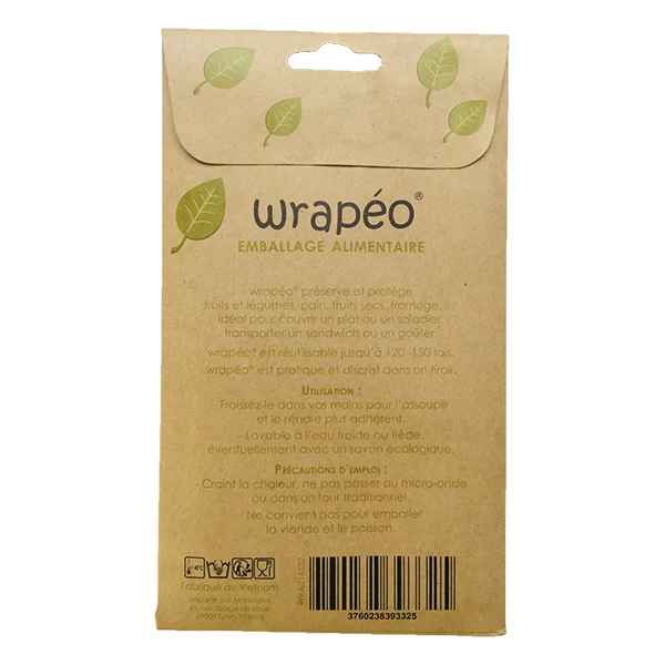 Set de 3 feuilles de conservation cire végétale - taille S M L Wrapéo