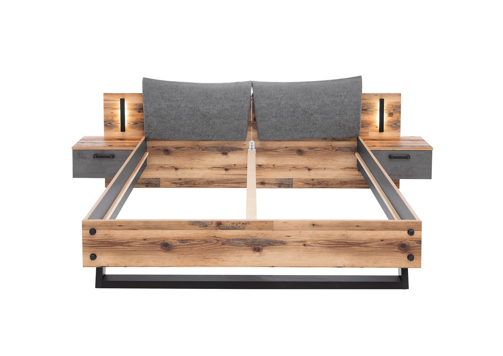 Bettanlage Dover Grau/Braun 180 x 200 cm
