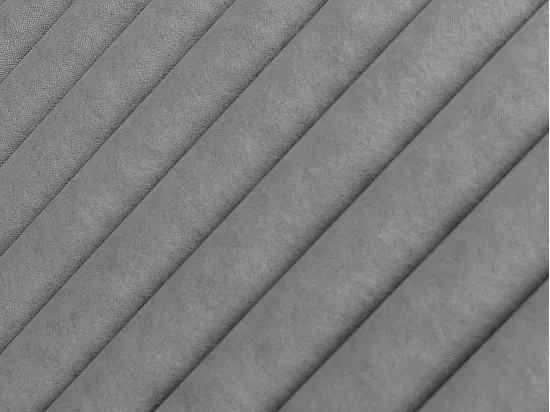 Lit coffre 140 x 190 cm avec tête de lit coutures verticales - Tissu - Gris - SARAH