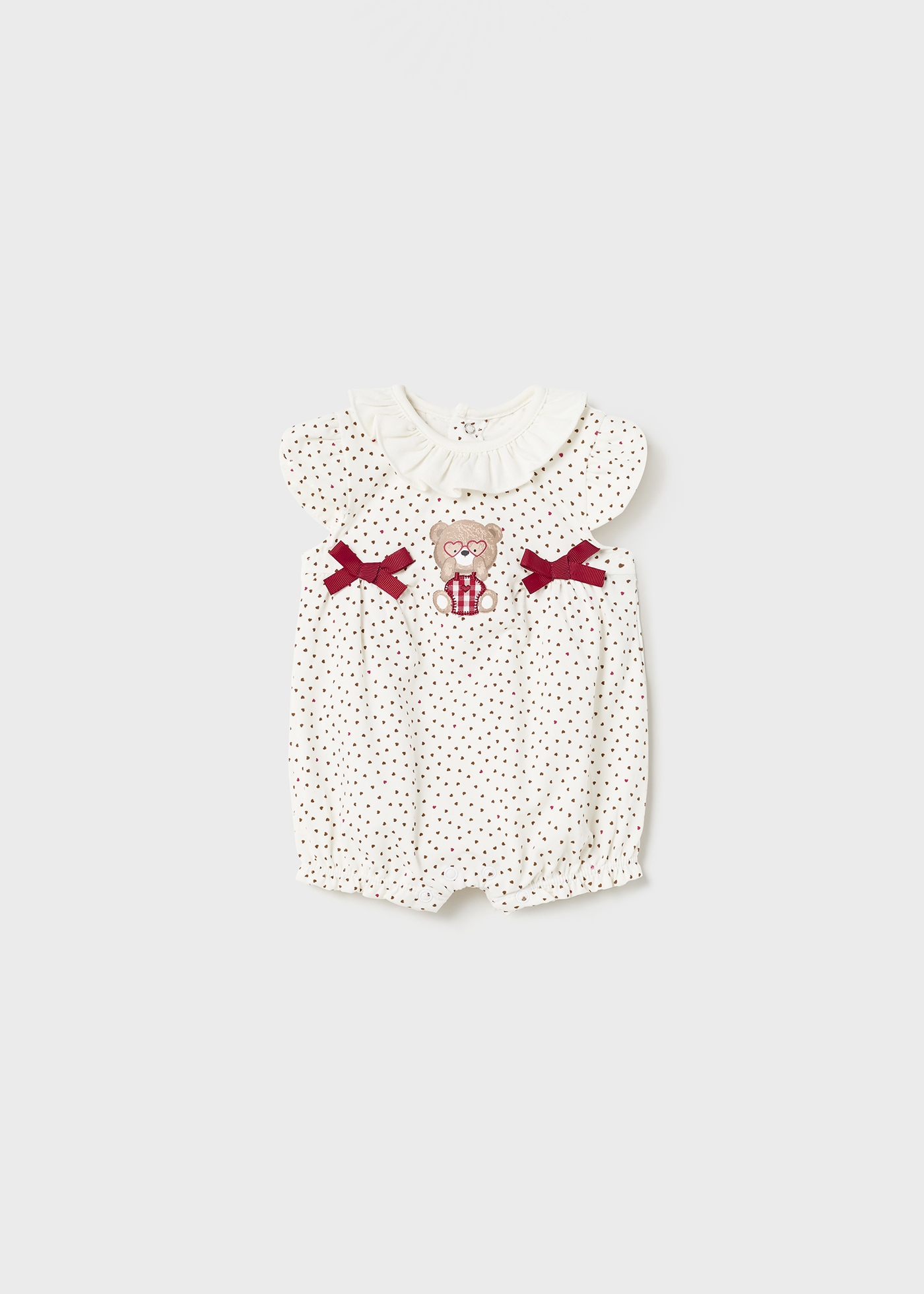 Conjunto de 2 pijamas curtos de algodão sustentável para recém-nascidos.