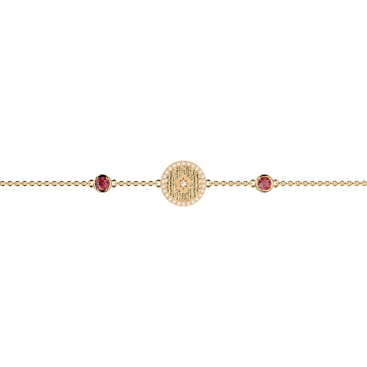 Bracelet souple Les Cadettes Birthstones JanvierPierre de naissance couleur rouge grenat