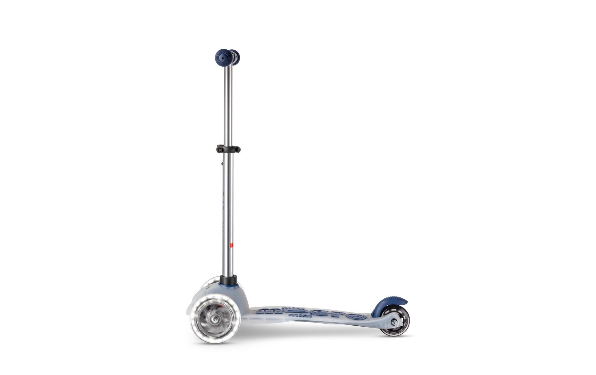 Kickboard Mini Micro Deluxe Flux LED NavyKinderroller mit 3 Rädern