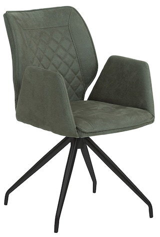 VALMONDO Stuhl CARASCO mit Armlehnen grün/schwarz 58 x 48 cm