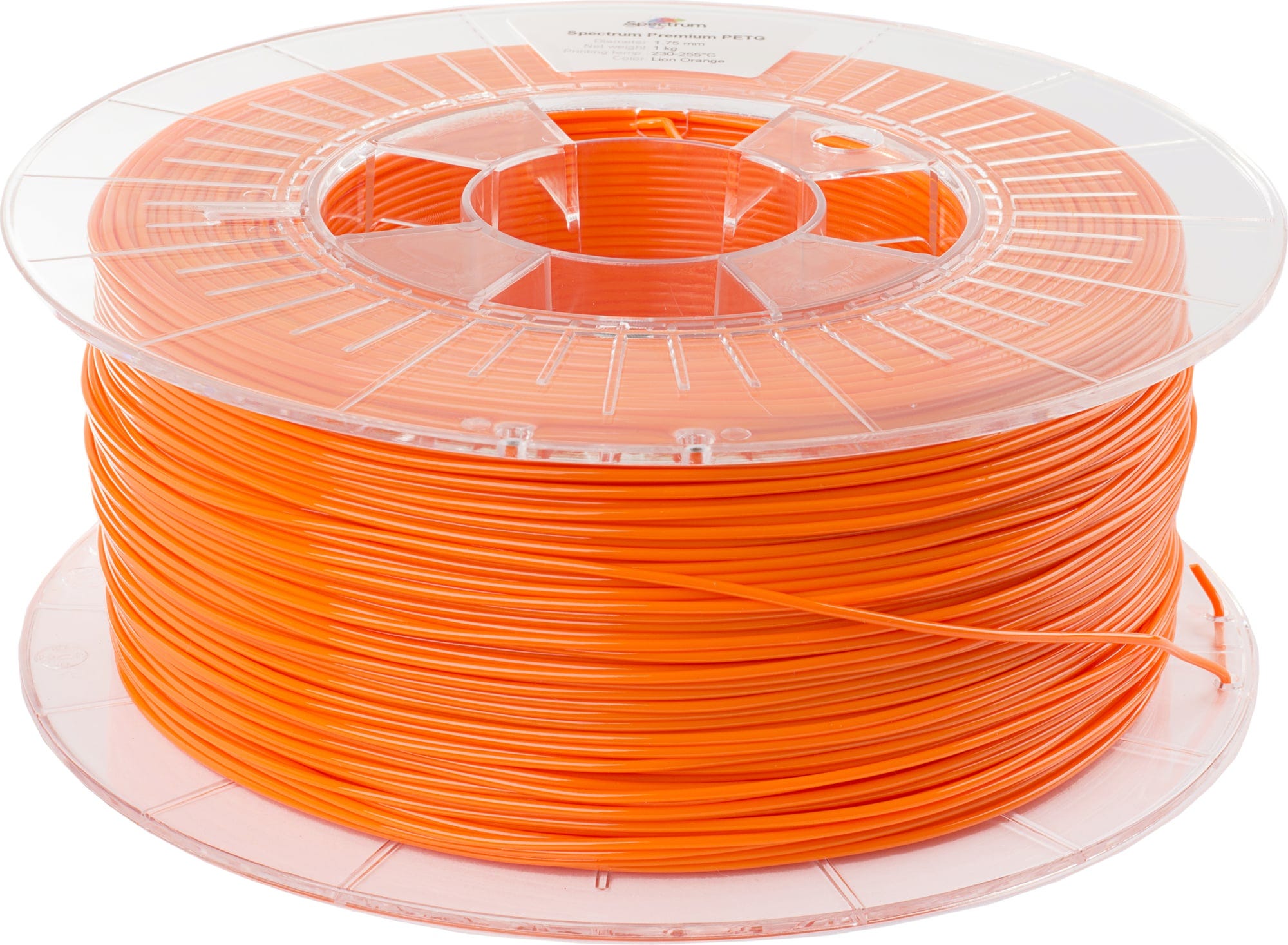 Spectrum  PETG Premium Lion Orange, 1,75 mm / 1000 g    Vielfältiges Filament mit hoher Transparenz & Temperaturbeständigkeit