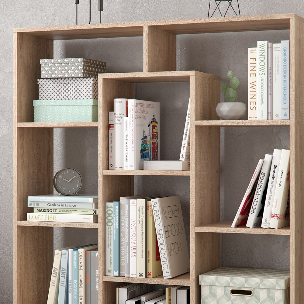 Vicco Raumteiler Bücherregal Standregal Wandregal Büroregal 11 Fächer Sonoma