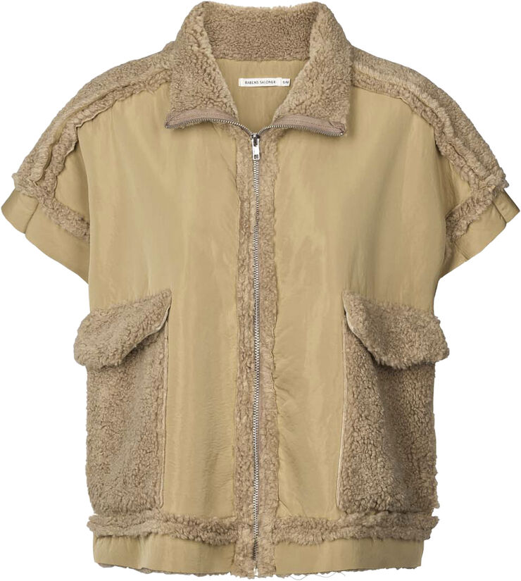 Rabens Saloner Faux shearling tunic vest - Tamys Amber