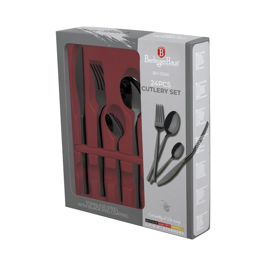 Berlinger Haus 24-teiliges Besteck-Set Matte Black Collection