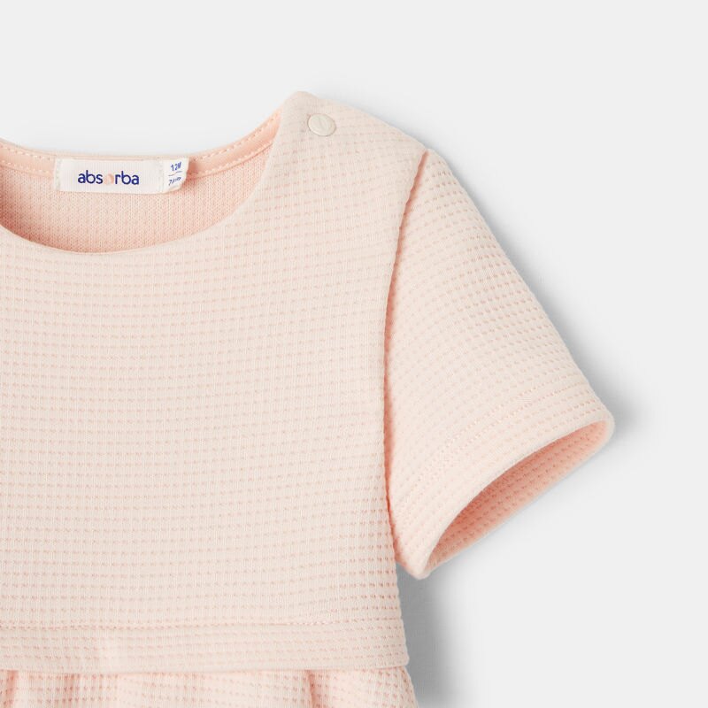 Robe évasée en maille fantaisie rose bébé fille Rose