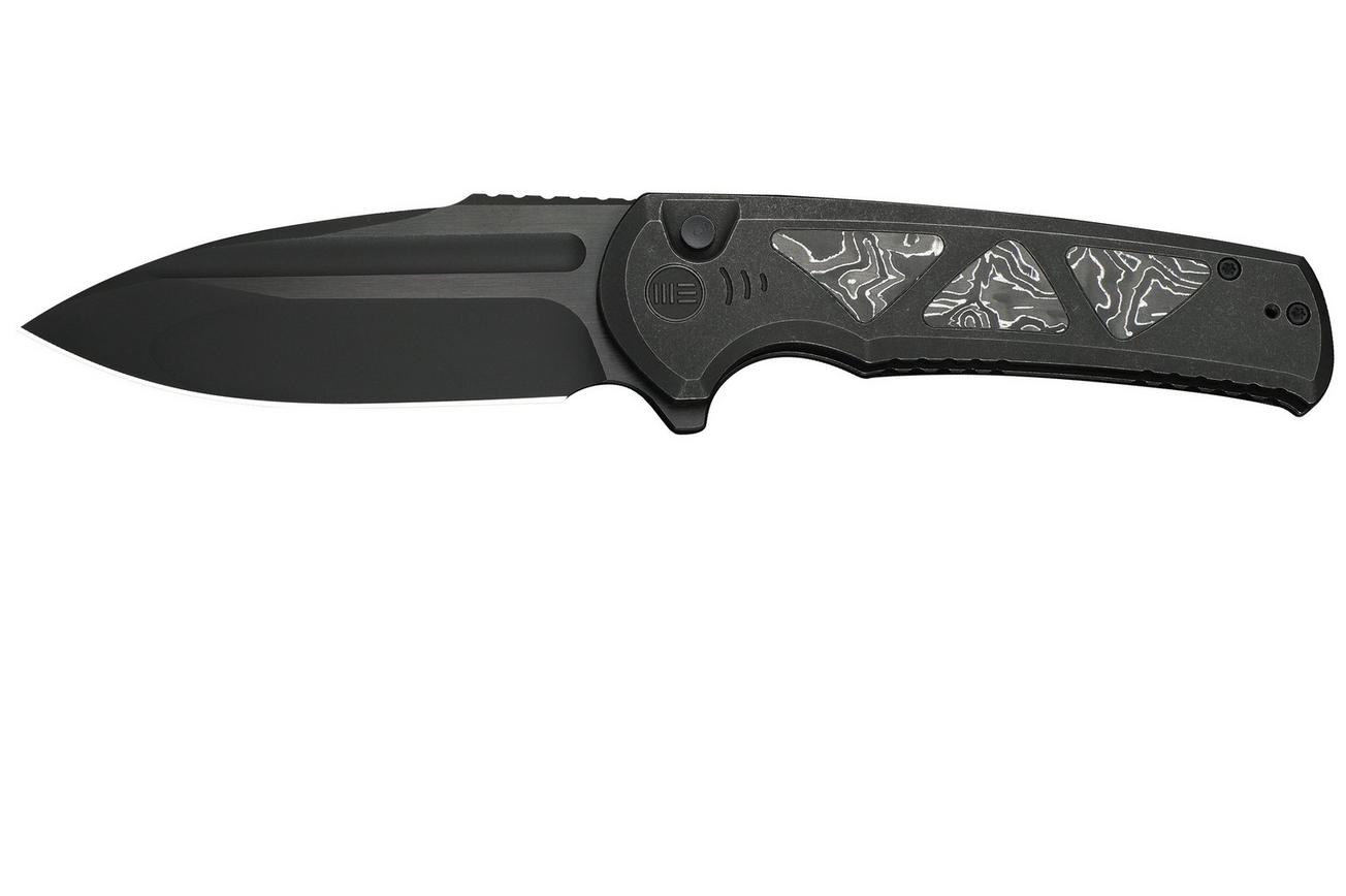 WE Knife Sylox WE24027-1 Black Stonewashed,  Titanium Aluminum Foil Carbon Inlay, zakmes