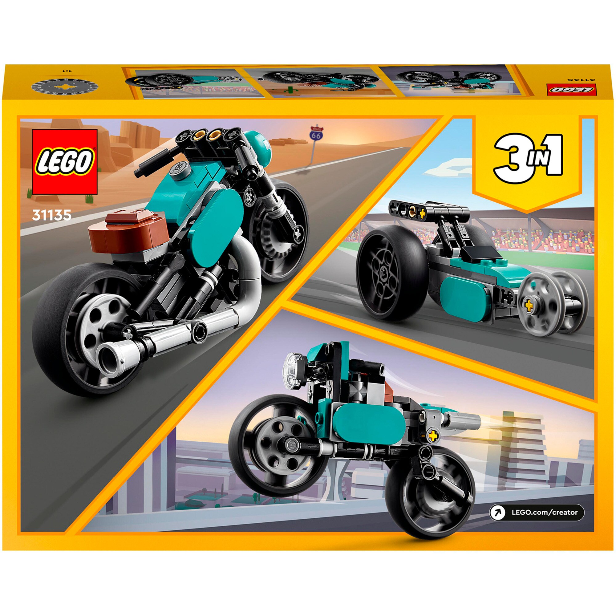 LEGO Konstruktionsspielzeug Creator 3-in-1 Oldtimer Motorrad