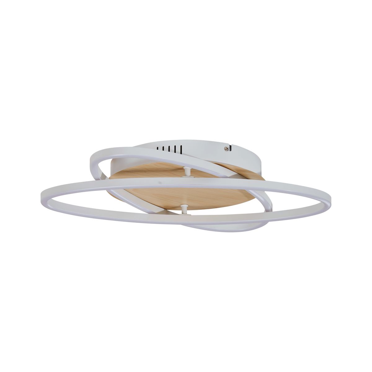 Plafondlamp wit met hout incl. LED 3-staps dimbaar 2-lichts - Kane