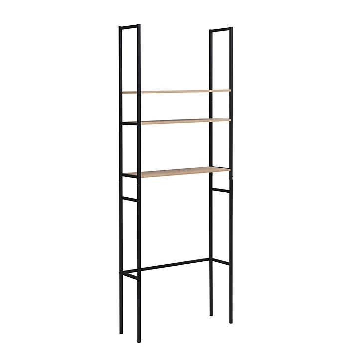 Etagère WC Edisson en métal noir L. 66 x H. 180 x P. 22 cm