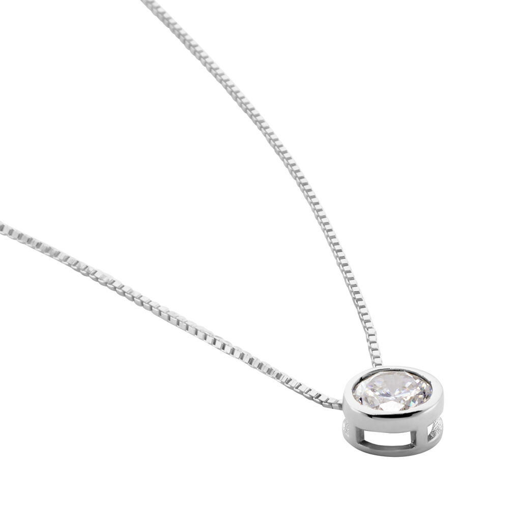 Collier Germinie Argent Blanc Oxyde De Zirconium