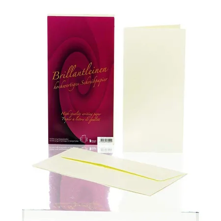 Rössler Brillantleinen Doppelkarten, BU DIN Lang, 10 Stk.